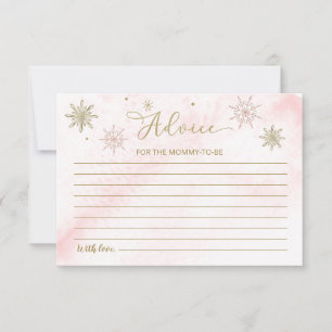 AA little Snowflake Pink Baby Shower Advice Cards