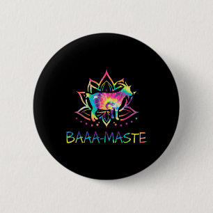 Aa Maste Tie Dye Goat Yoga Lotus Mandala Humor 2 Inch Round Button