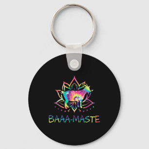 Aa Maste Tie Dye Goat Yoga Lotus Mandala Humor Keychain
