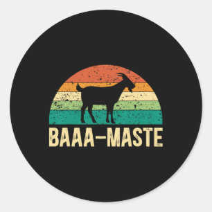 Aa-maste Yoga Lover Spiritual Meditation Goat Lady Classic Round Sticker