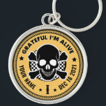 AA NA Any Years Sober or Clean Gift with Skull Keychain<br><div class="desc">Our Addiction Recovery Medallion Keychains are a perfect way to recognize a Sobriety Birthday or Recovery Anniversary because they offer something that mass produced medallion keychains just can't... the option to personalize! Make them feel unique and appreciated by giving personalized. Add any name, recovery date and length of sobriety! Designed...</div>