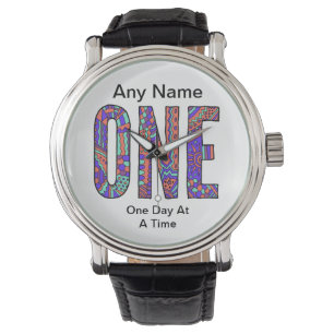 AA One Year Sober personalized keepsake gift ODAAT Watch