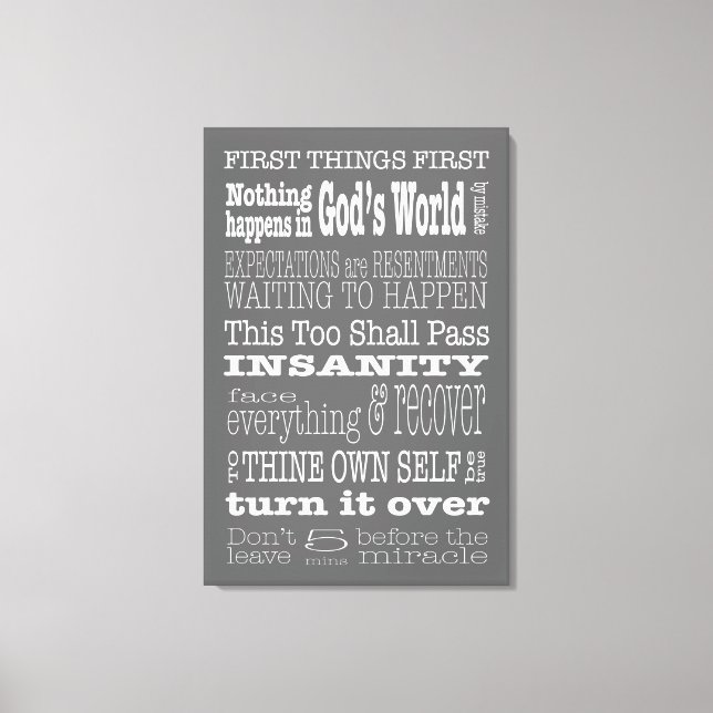 AA Sayings & Slogans 1 Canvas Print (Front)