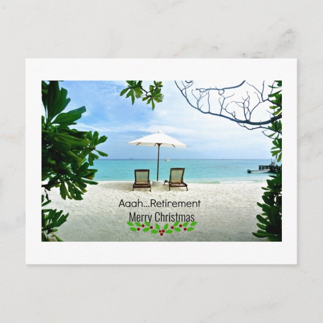 Aaah...Retirement Christmas Greetings Postcard (Front)