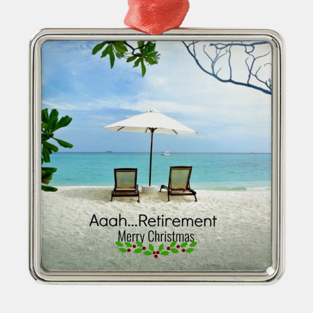 Aaah...retirement...Merry Christmas Metal Ornament (Front)