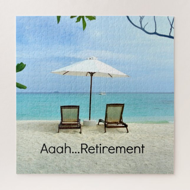 Aaah...retirement, Relaxing at the Beach Jigsaw Puzzle (Vertical)