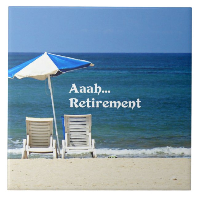 Aaah...Retirement, Relaxing at the Beach Tile (Front)