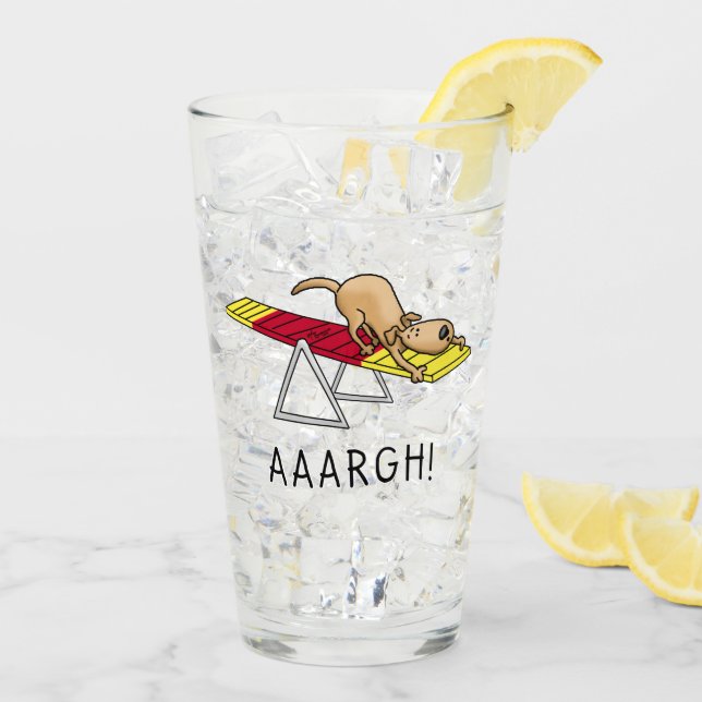 AAARGH! Funny dog agility teeter Glass (Back Ice)
