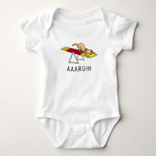 AAARGH! Funny scared nervous dog agility teeter Baby Bodysuit
