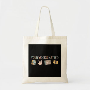 Aac Asl Speech Therapy Pathology Slp Aba Rbt Sign Tote Bag