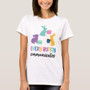 AAC Easter bunny shirt 'Every bunny communicates' 