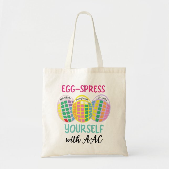 AAC reversible Easter tote 'EGG-spress yourself'  (Front)