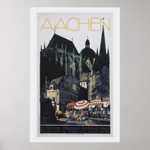 Aachen by Jupp Weirtz Vintage Travel Poster 1