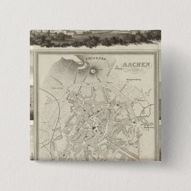 Aachen, Germany 2 Inch Square Button (Front)