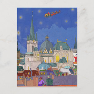 Aachen Germany Christmas Eve Whimsical Art Postcard