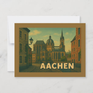 Aachen Germany City Art Postcard