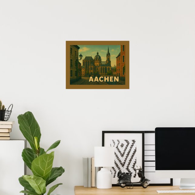 Aachen Germany City Art Poster (Home Office)