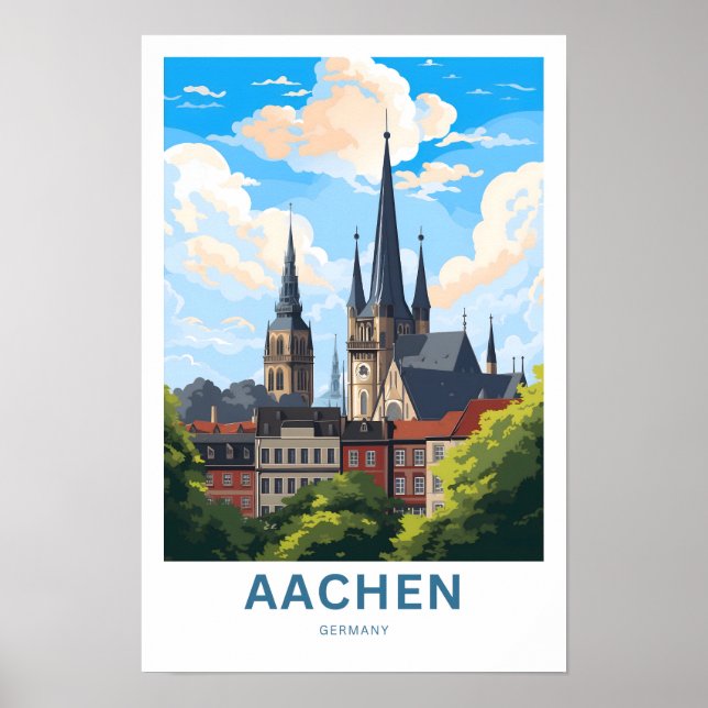 Aachen Germany Travel Print (Front)