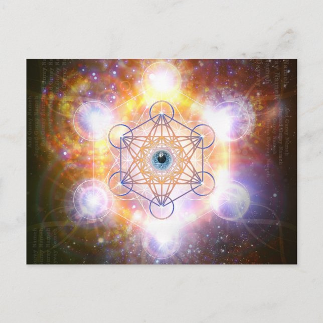 "Aad Guray Nameh"-Protective Mantra-Merkaba Postcard (Front)