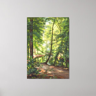 Aagaard Forest Stream Landscape Painting Canvas Print