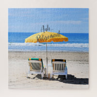 Aah retirement, deckchairs on the beach