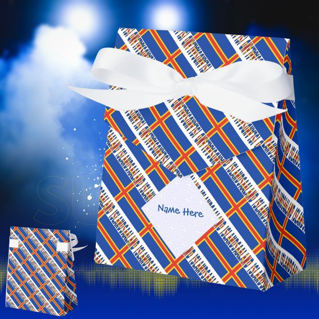 Aaland Islands Ålander Flag Tiled Blue Personal Favor Box (Creator Uploaded)