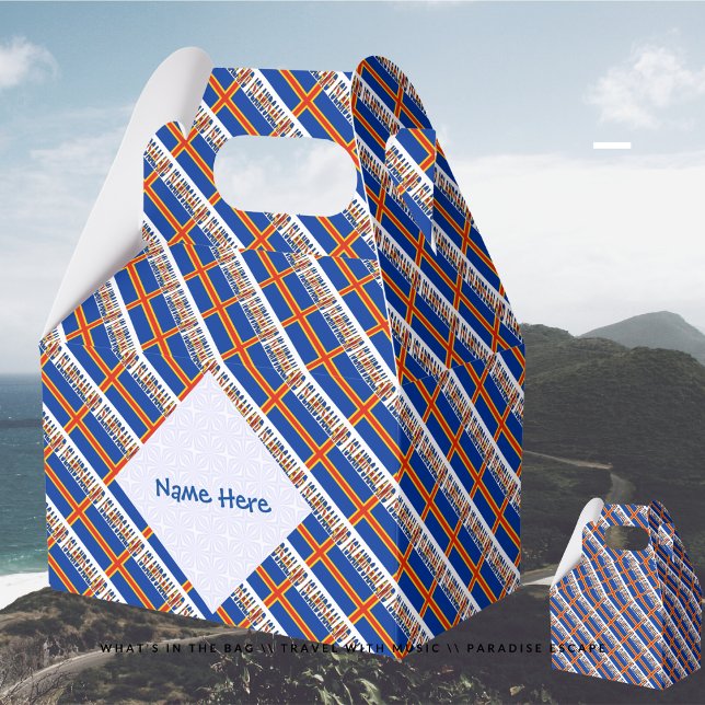 Aaland Islands Ålander Flag Tiled Blue Personal Favor Box (Creator Uploaded)