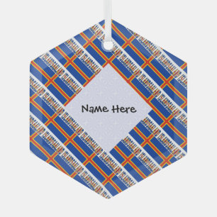 Aaland Islands Ålander Flag Tiled Personalized  Glass Ornament