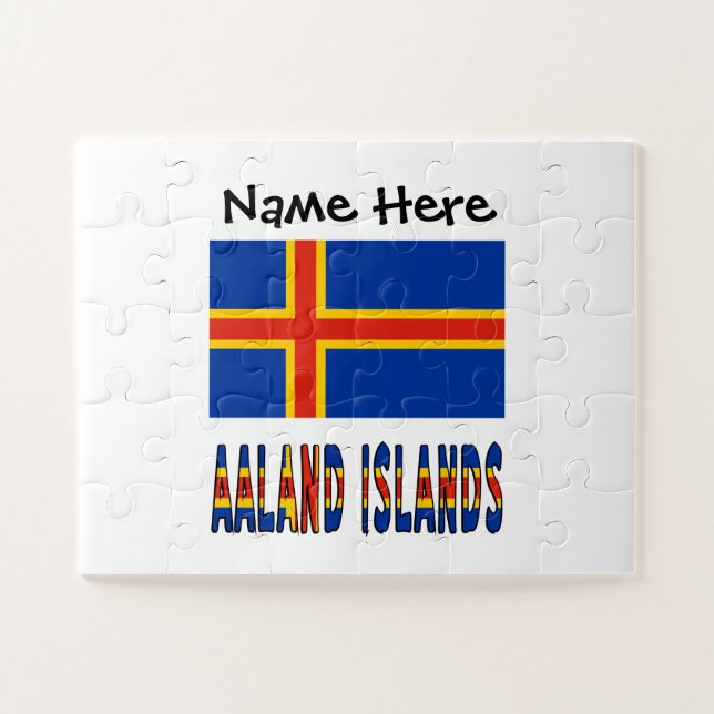 Aaland Islands and Ålander Flag Personalized  Jigsaw Puzzle (Horizontal)