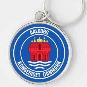 Aalborg Round Emblem Keychain