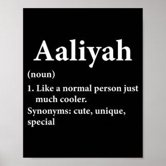 Aaliyah Name Definition Funny D Poster