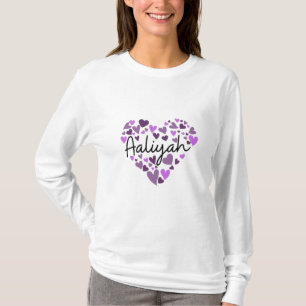 Aaliyah, purple hearts T-Shirt