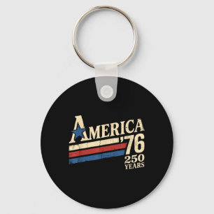 Aamerica 76 Retro 250 Years 1776 2026 250th Keychain