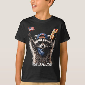 Aamerica Patriotic Raccoon T-Shirt