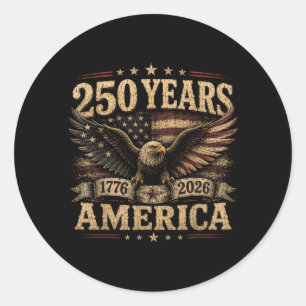 Aamerica Retro 250 Years 250th Anniversary Usa Classic Round Sticker
