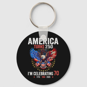 Aamerica Turns 250 Celebrating 70 Patriotic Eagle Keychain
