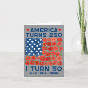 Aamerica Turns 250 Turn 50 1976 50th Birthday Card