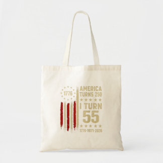 Aamerica Turns 250 Turn 55 1956 55th Birthday On Tote Bag