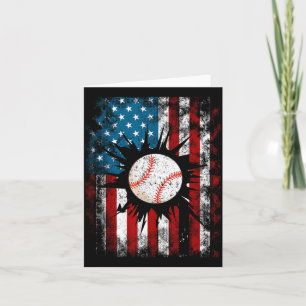 Aamerican Baseball Us Flag 4th Of July Boys Card