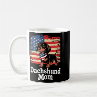 Aamerican Flag Dachshund Dog Mom Patriotic Coffee Mug