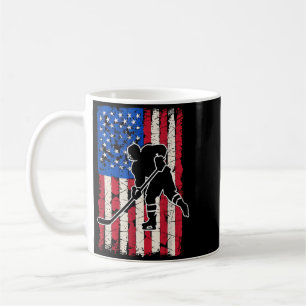 Aamerican Flag Hockey Coffee Mug