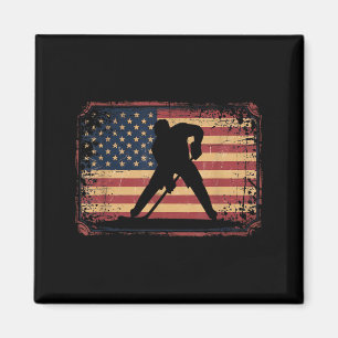 Aamerican Flag Hockey Magnet