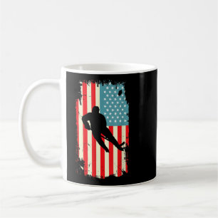 Aamerican Flag Hockey Player Ice Hockey Usa Coffee Mug