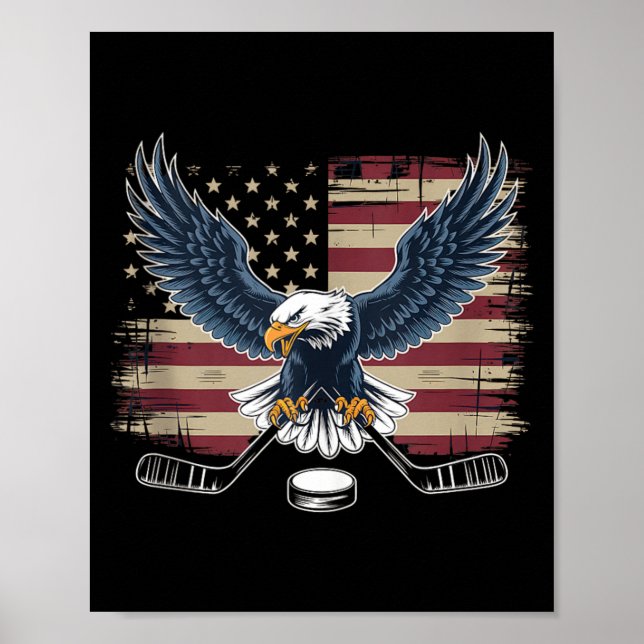 Aamerican Flag Hockey Poster (Front)