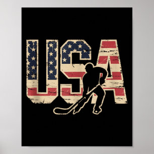 Aamerican Flag Hockey Poster