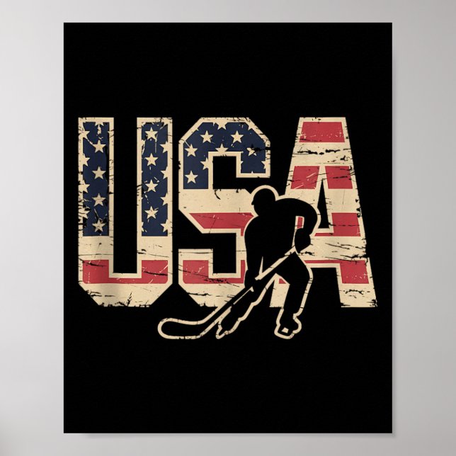 Aamerican Flag Hockey Poster (Front)