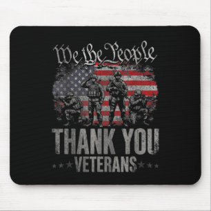 Aamerican Flag Thank You Veterans Proud Veteran Mouse Pad