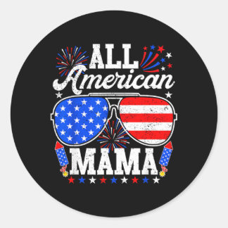Aamerican Mama 4th Of July Sungles Family Matching Classic Round Sticker