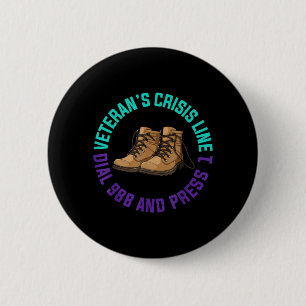 Aamerican Veteran Awareness Month Gift 988 Support 2 Inch Round Button