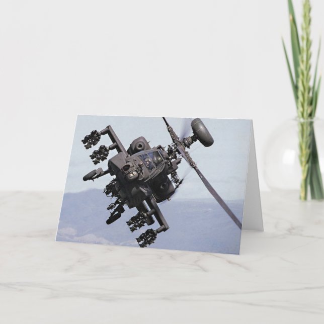 Aapache Attack Helicopter Holiday Card (Front)